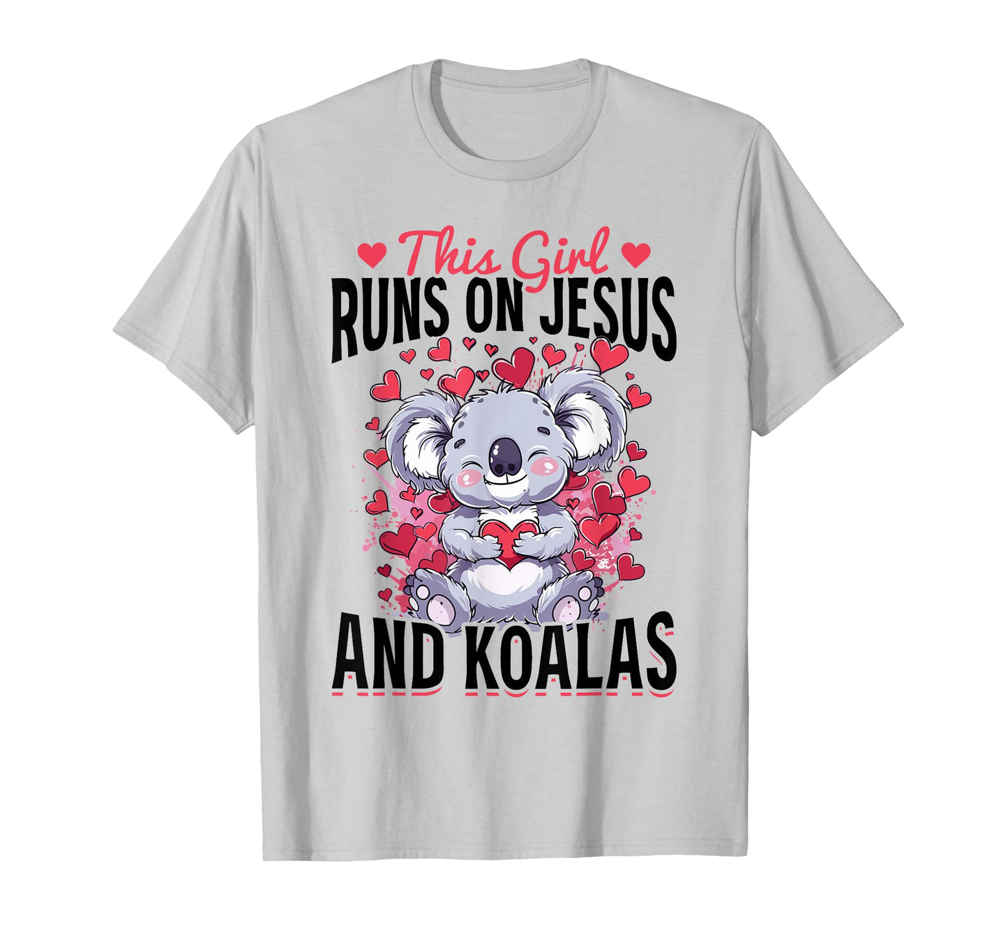 Funny Koala Animal This Girl Runs On Jesus And Koalas T-Shirt