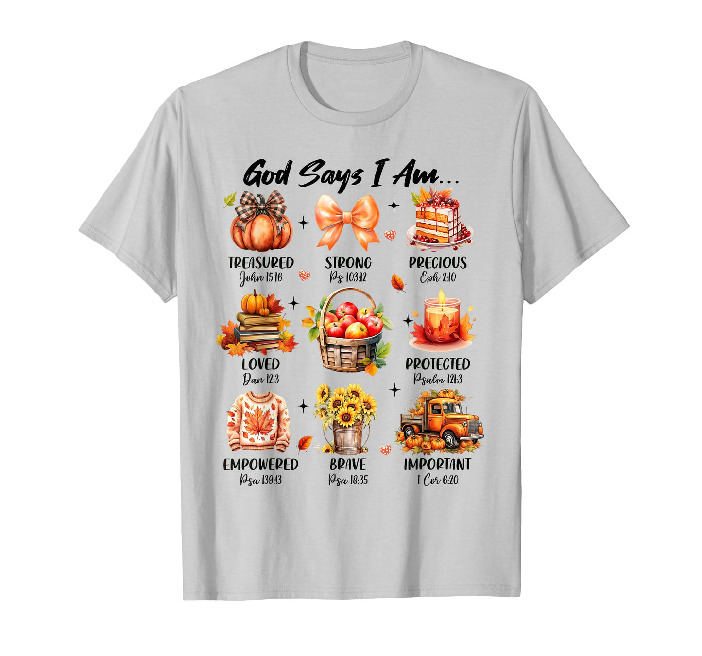 Retro God Says I Am Christian Faith Jesus Fall Thanksgiving T-Shirt
