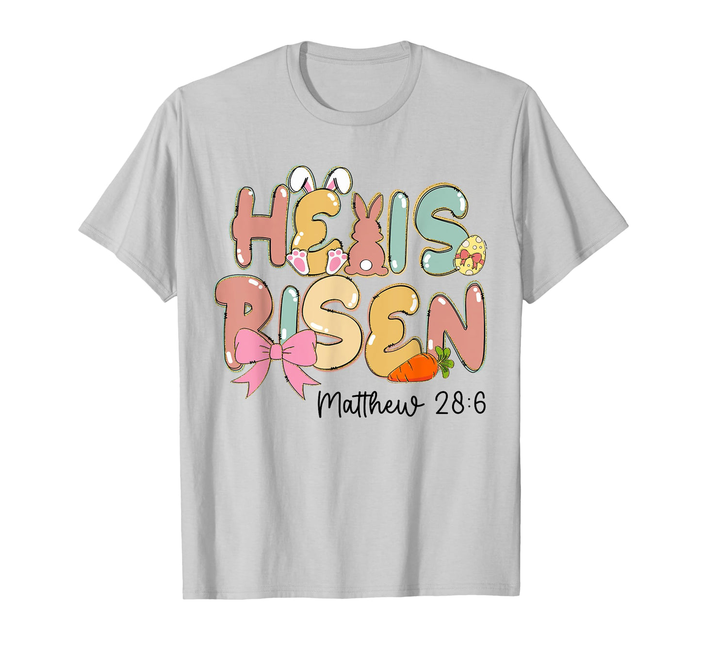 He Is Risen Christian Easter Bunny Jesus Resurrection Girls T-Shirt