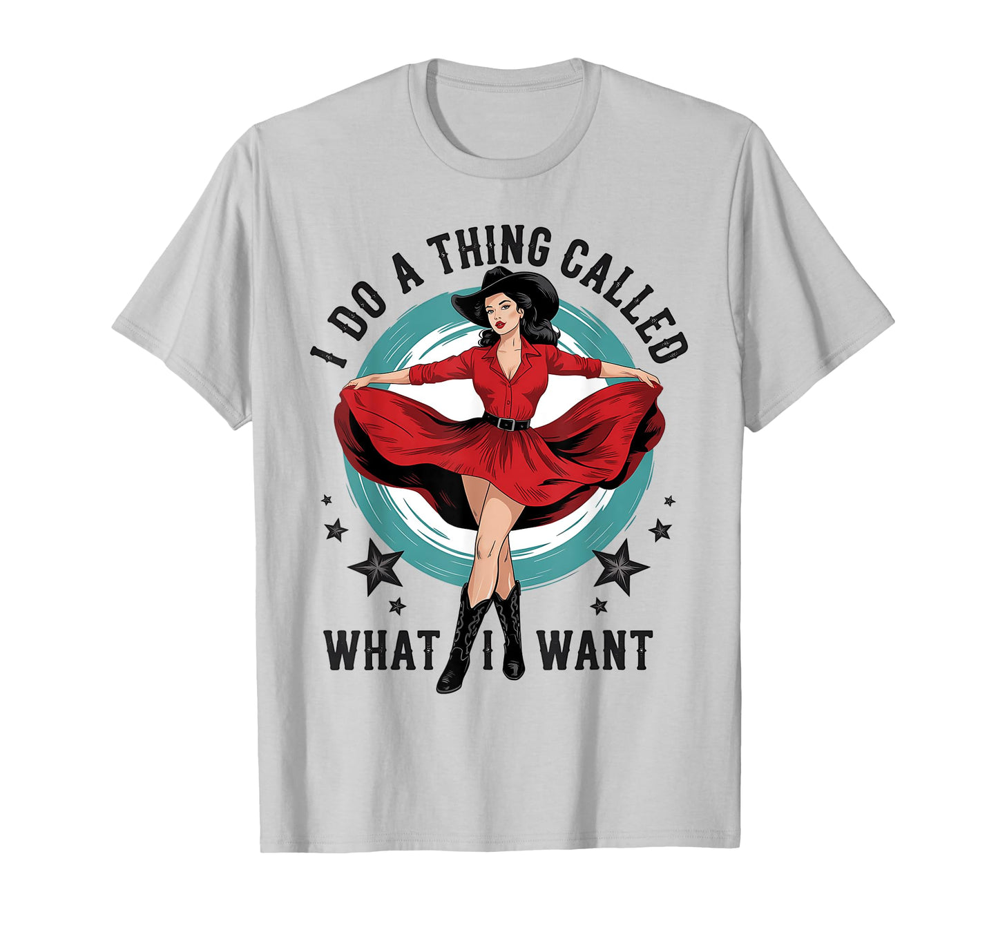 I do a thing called what I want Retro Cowboy Western girls T-Shirt