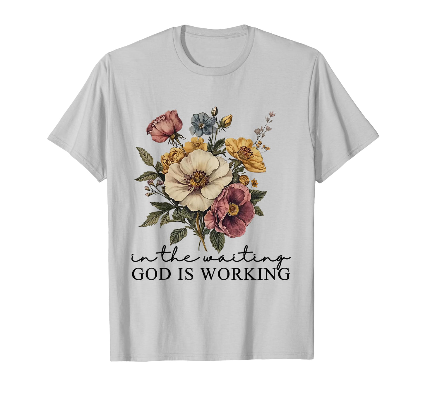 in The Waiting God is Working Funny Jesus Christian T-Shirt