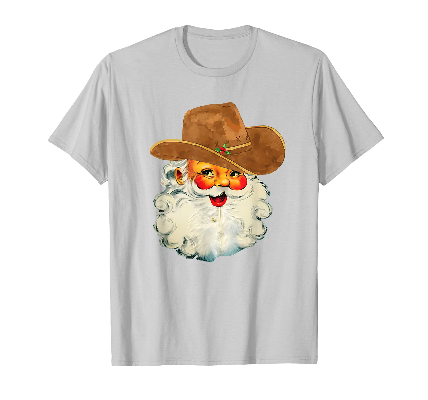 Santa Cowboy Western Christmas Xmas Holiday Pajamas T-Shirt
