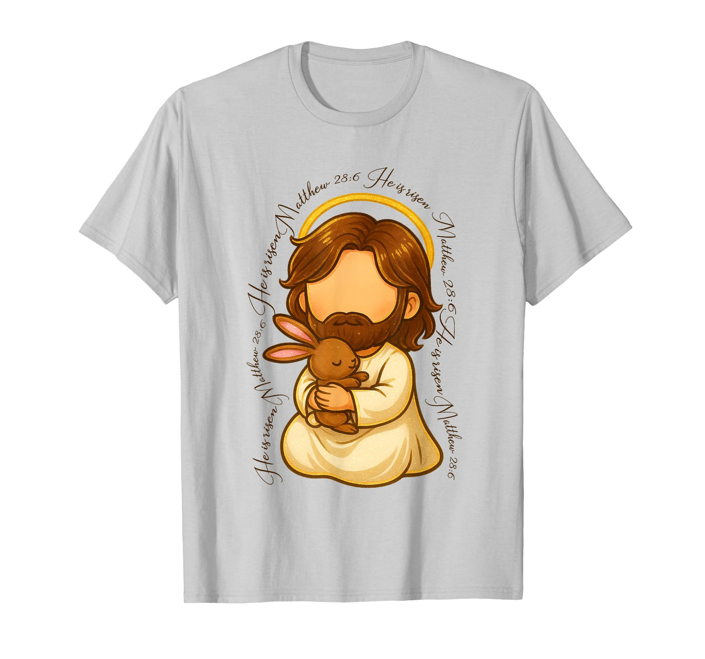 Easter Day Christian Jesus Rabbit Bible Verse He is Risen T-Shirt