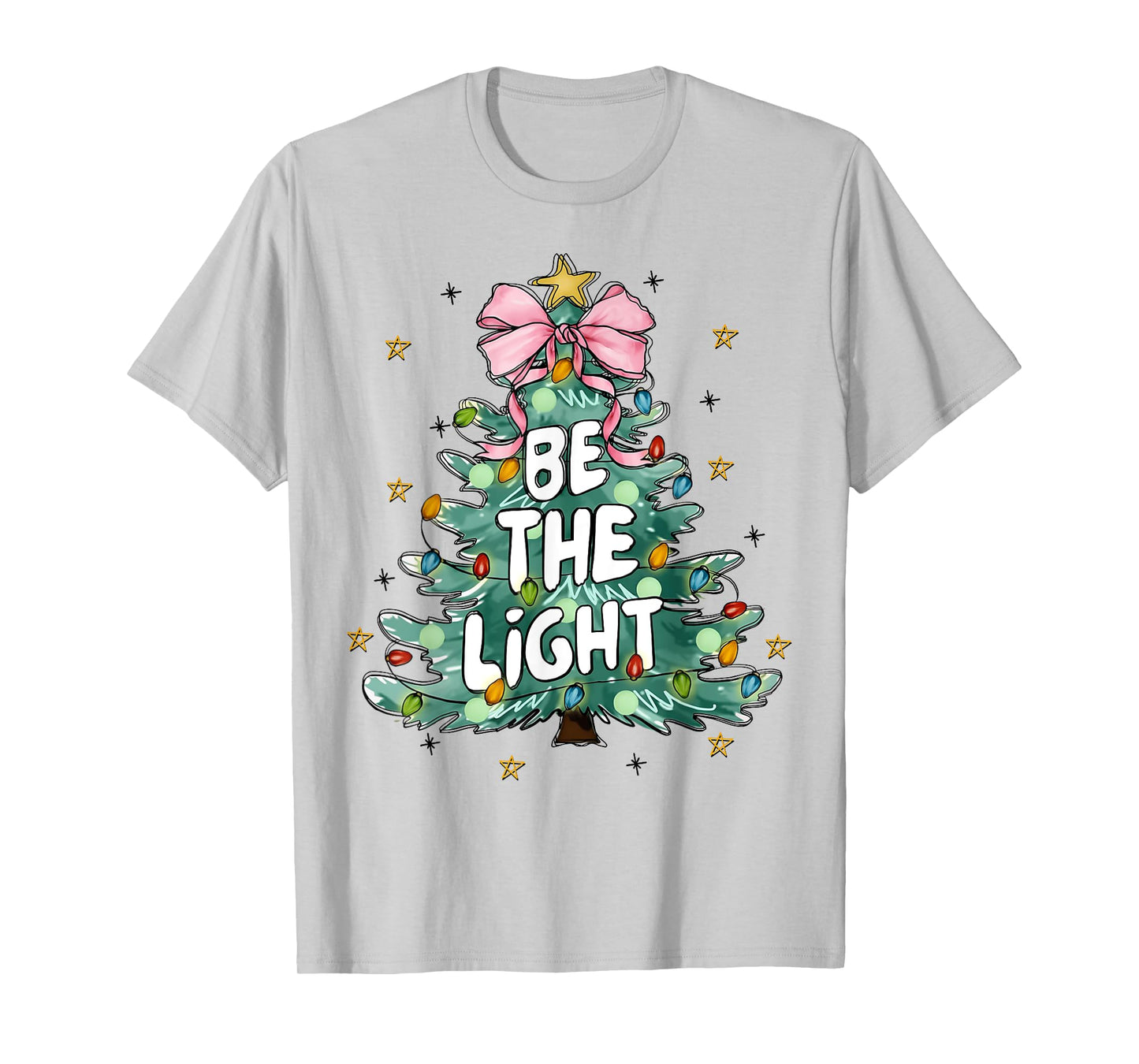 Christian Be The Light Christmas Tree Bible Verse Christians T-Shirt