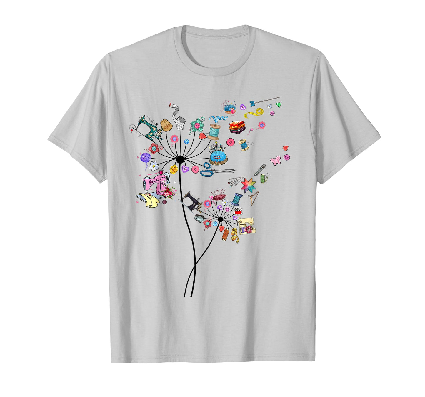 Cute Sewing Dandelion Flowers Quilting Quilter Sewer Tee T-Shirt