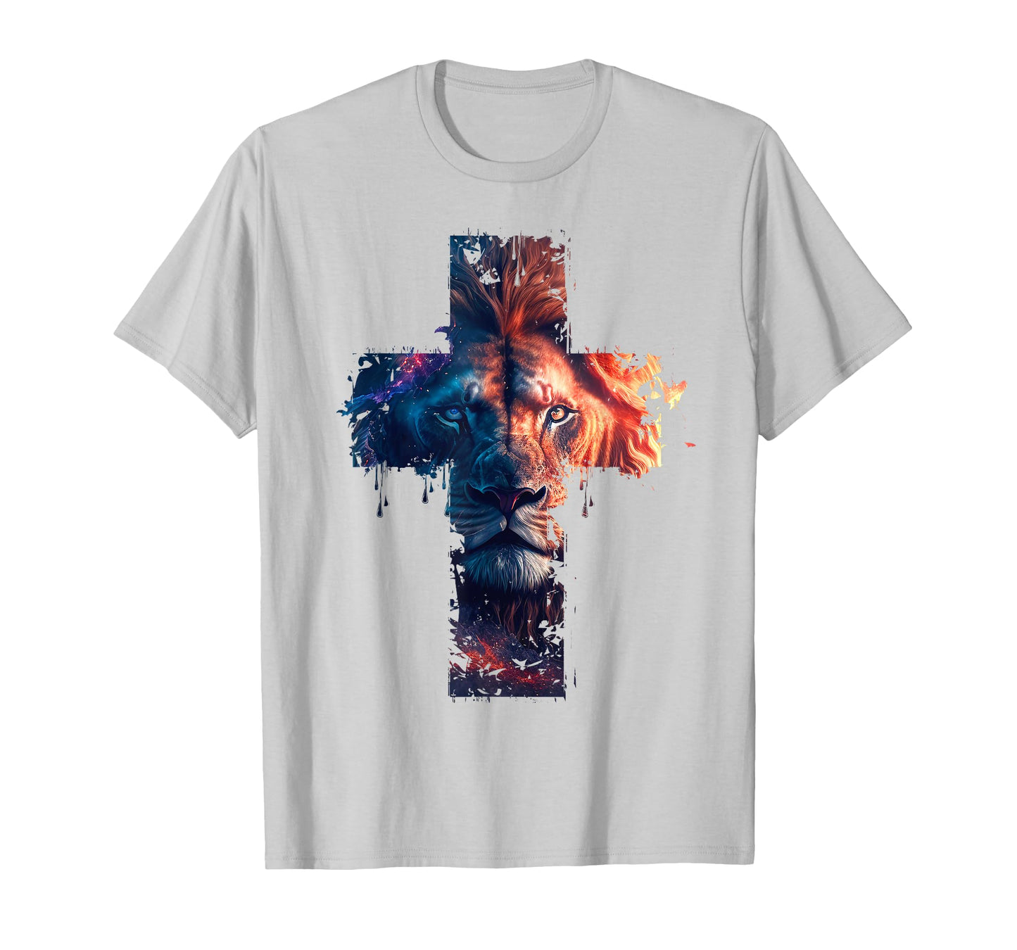 Lion of Judah Cross of Jesus Christ Christian Faith Graphic T-Shirt