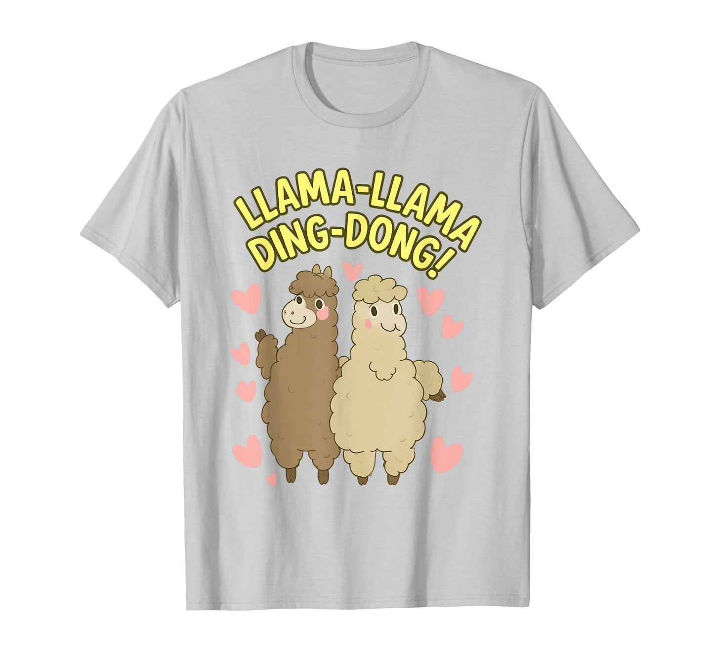 Llama-Llama Ding-Dong – Cute Llama Pair with Funny Love Vibe T-Shirt