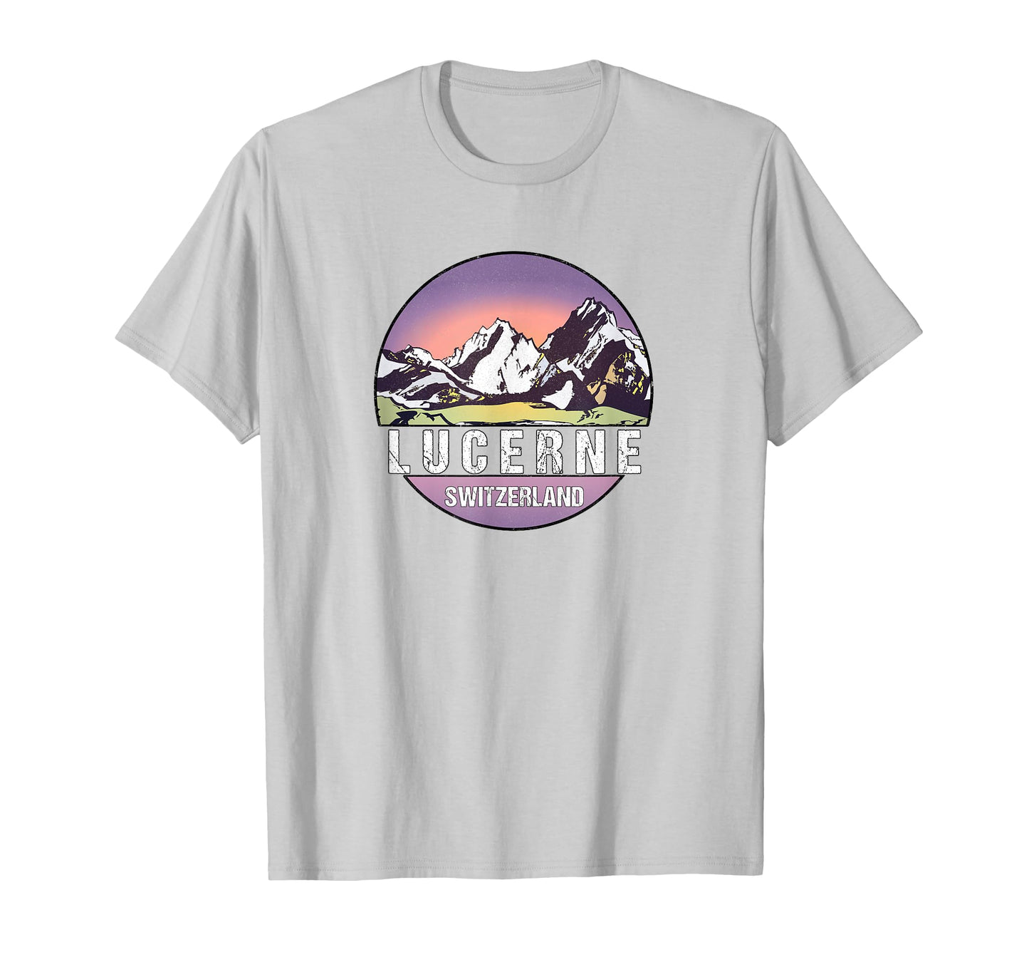 Retro Vintage Lucerne, Switzerland Distressed T-Shirt