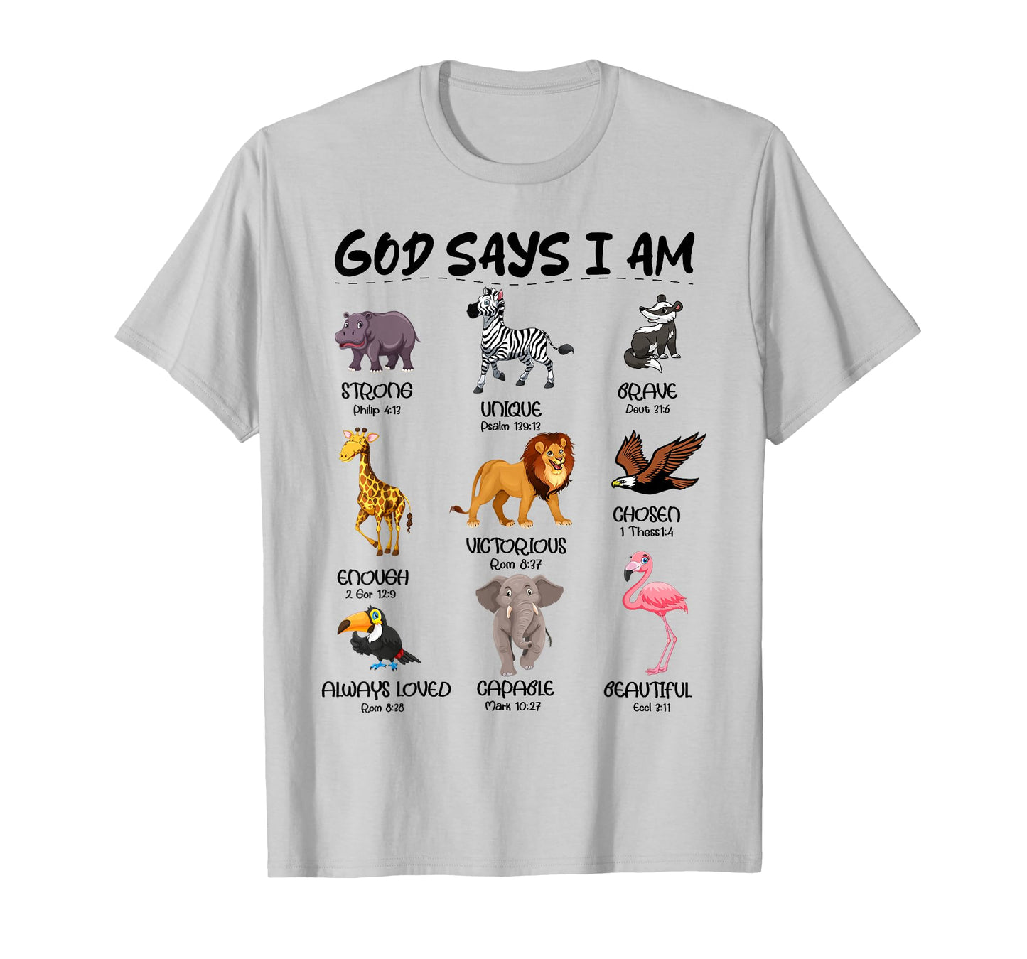 God Say I Am Safari Wild Animals Boys Kids Toddler Christian T-Shirt