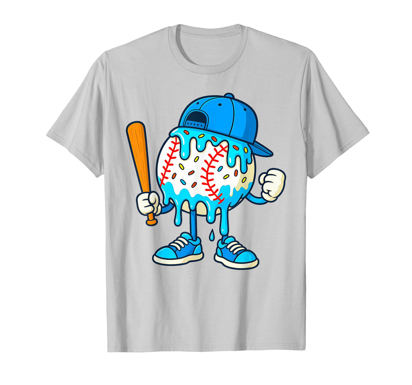 Baseball Shirt Kids Baseball Drip Ice Cream Boys T-Shirt