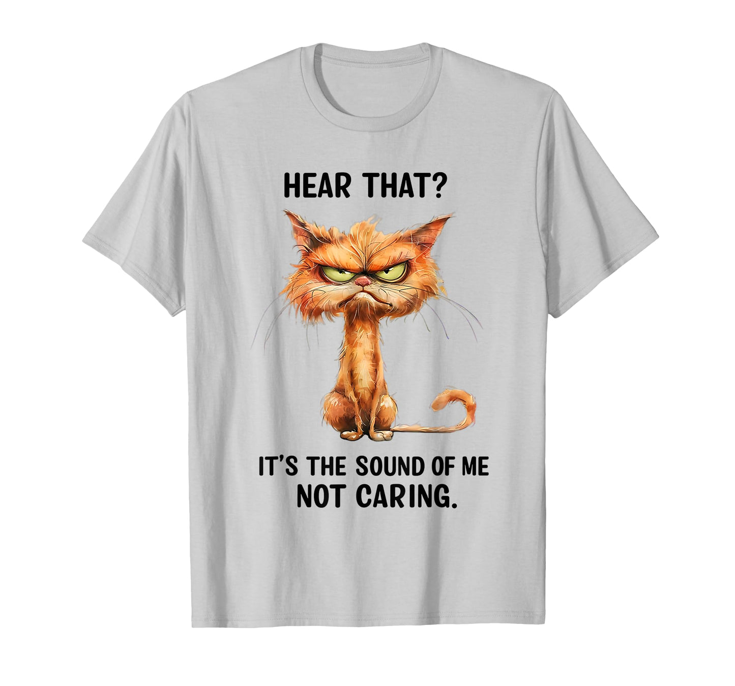 Angry Cat Funny Sarcastic Humor I Don't Care Funny Quote T-Shirt