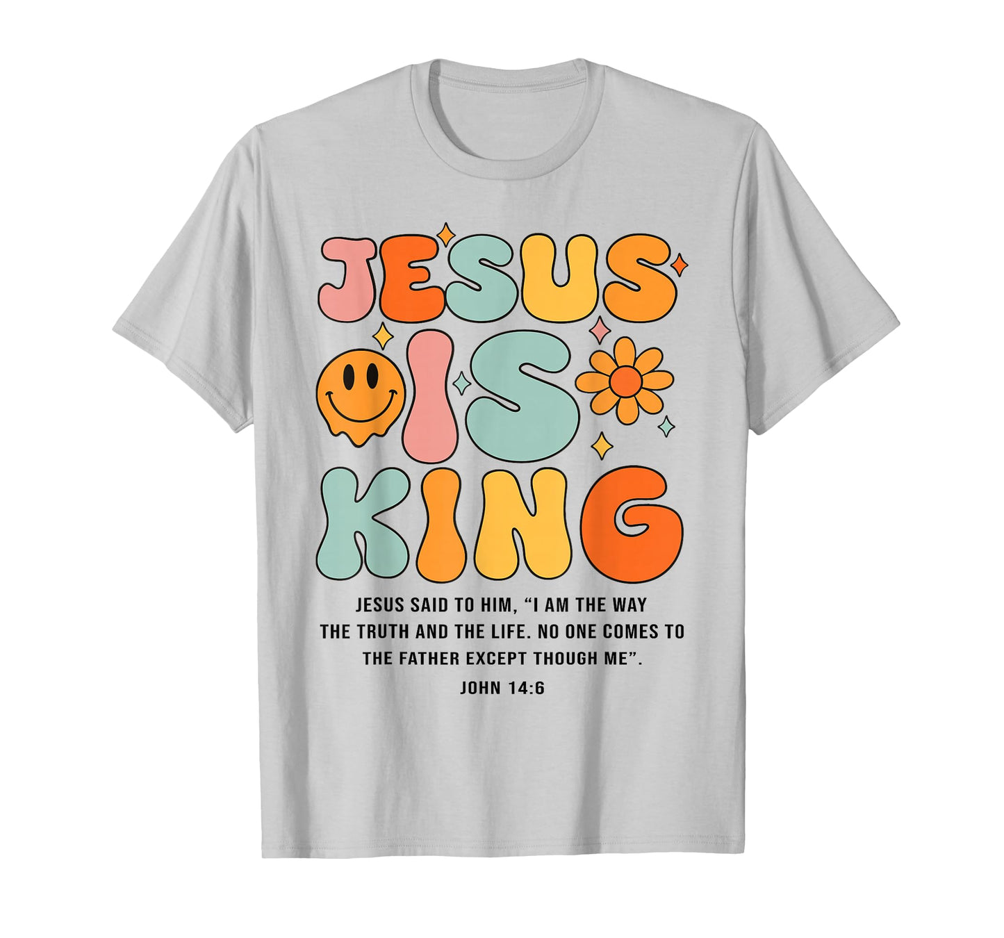 Jesus is King Christian Cross God Faith Bible Religious Pray T-Shirt