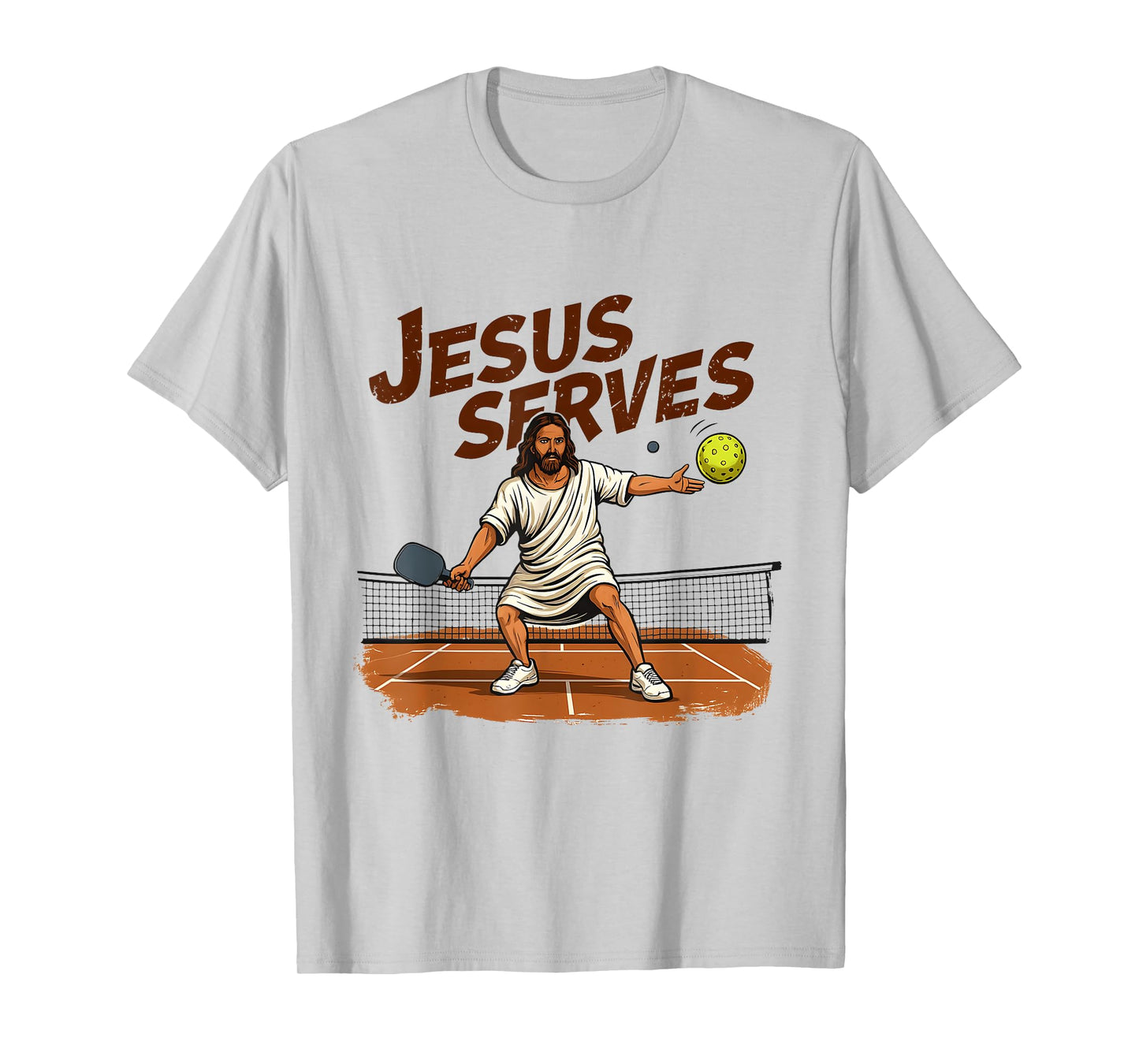 Jesus Serves Pickleball Savior Sport Christian Men Women T-Shirt