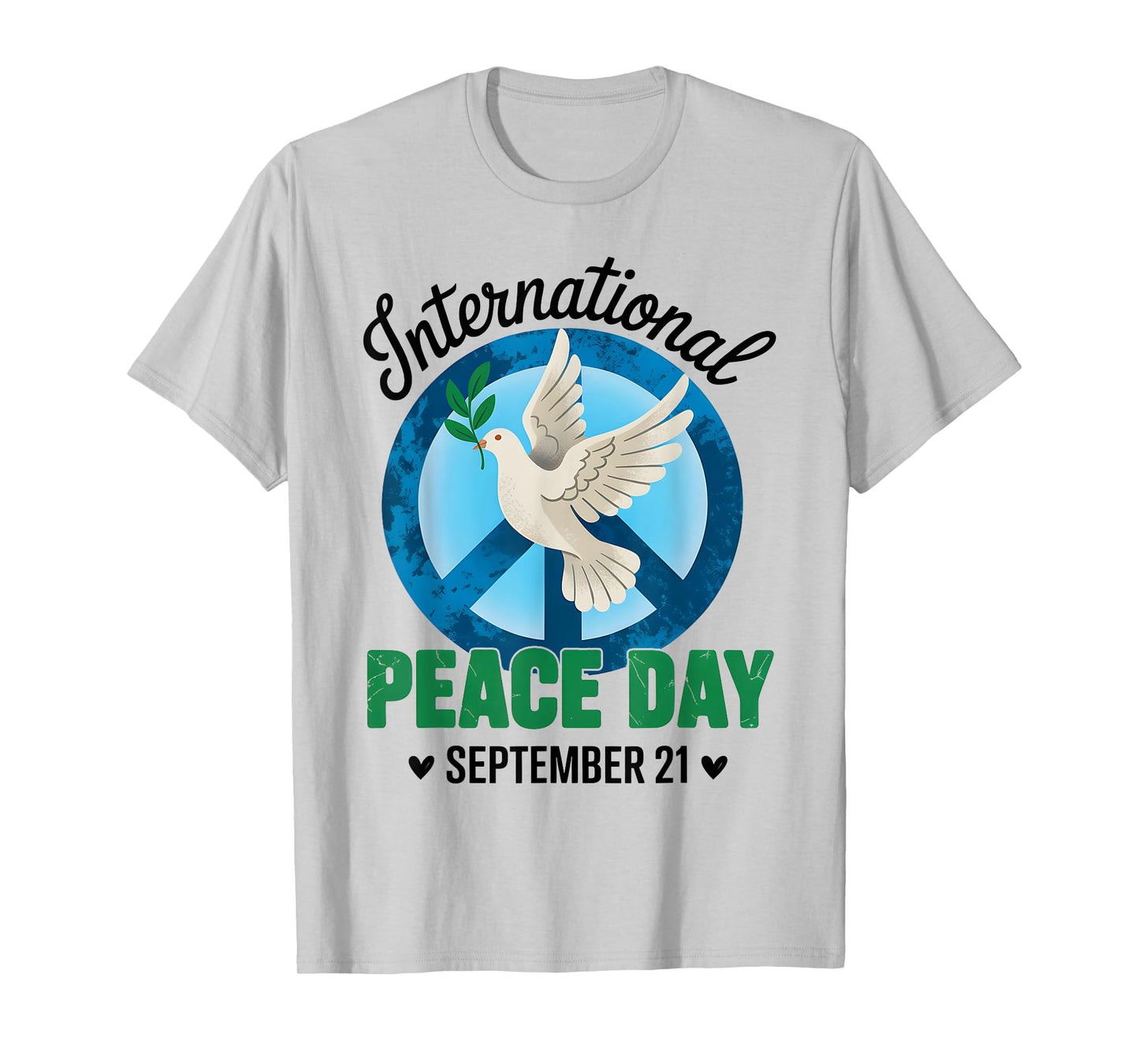 Groovy International Peace Day World Day of Peace Peace Bird T-Shirt