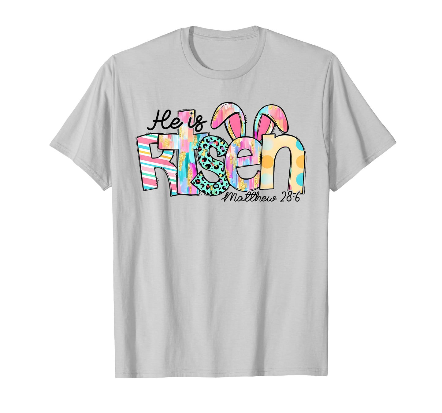 He is Risen Jesus Christian Happy Easter Kids Women Girls T-Shirt