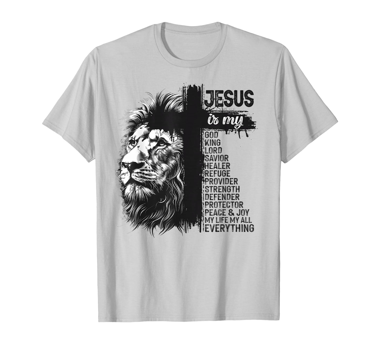Lion Cross Christian Christ Jesus is My God King Lord Savior T-Shirt