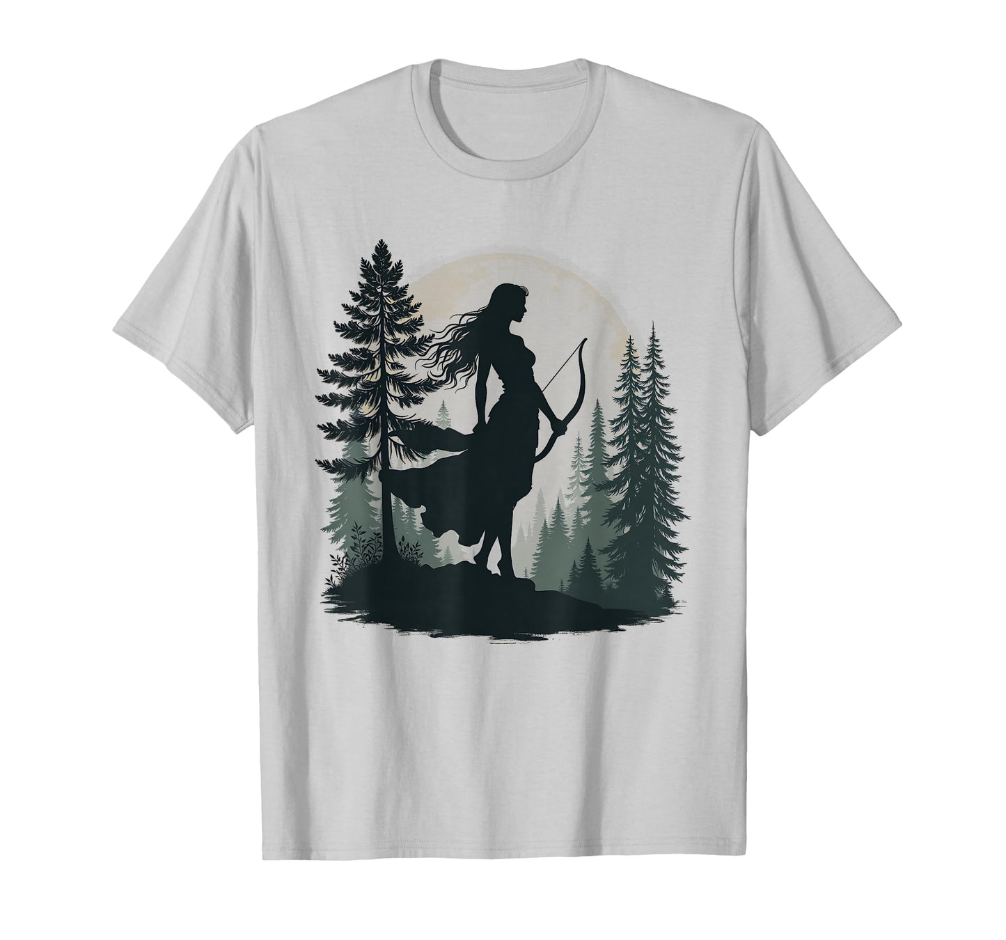 Agema Apparel Greek Goddess Artemis T-Shirt, Women's Unisex Adults, Short Sleeve, White, Small, Artemis Graphic Tee, Greek Mythology Gift