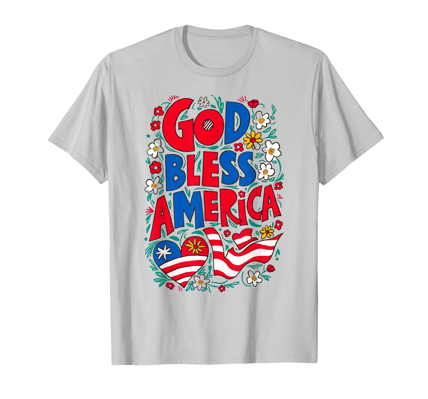 God Bless America Patriotic USA Flag Christian 4th of July T-Shirt