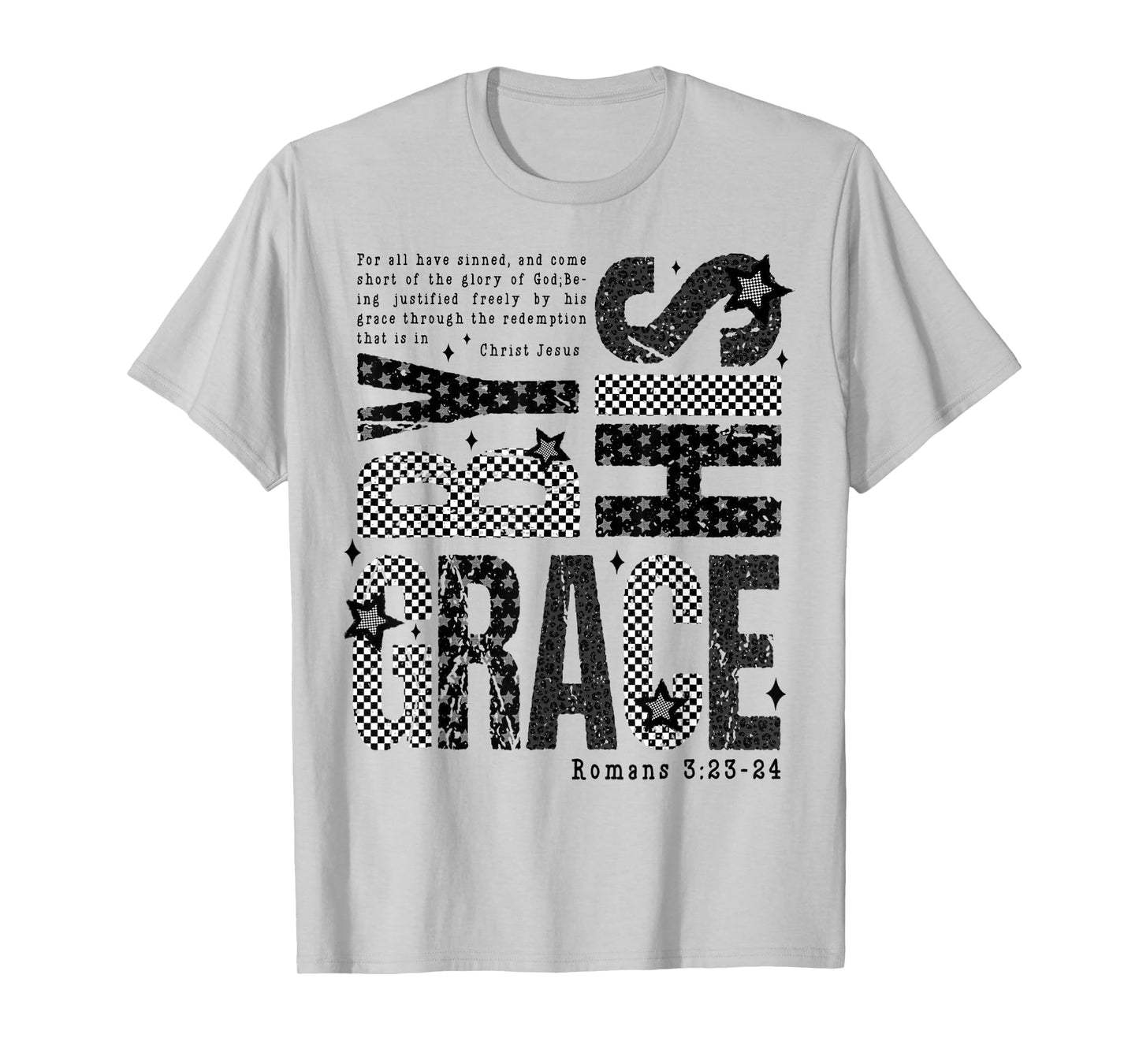 Saved by His Amazing Grace Bible Verse Christian Faith T-Shirt