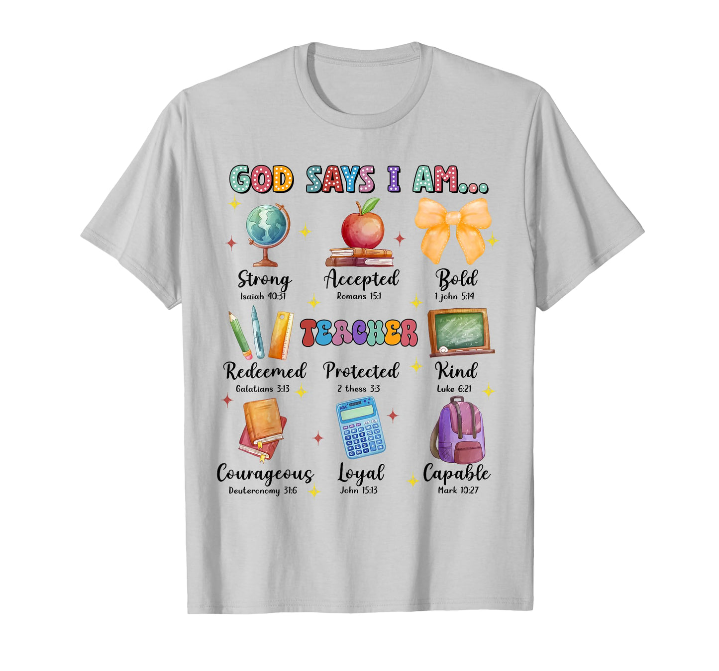 God Says I Am Teacher, Teacher Bible Verse, Back To School T-Shirt