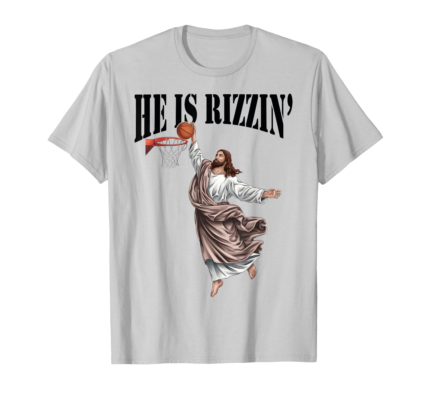 He Is Rizzin Jesus Basketball Christian Easter Jesus Funny T-Shirt