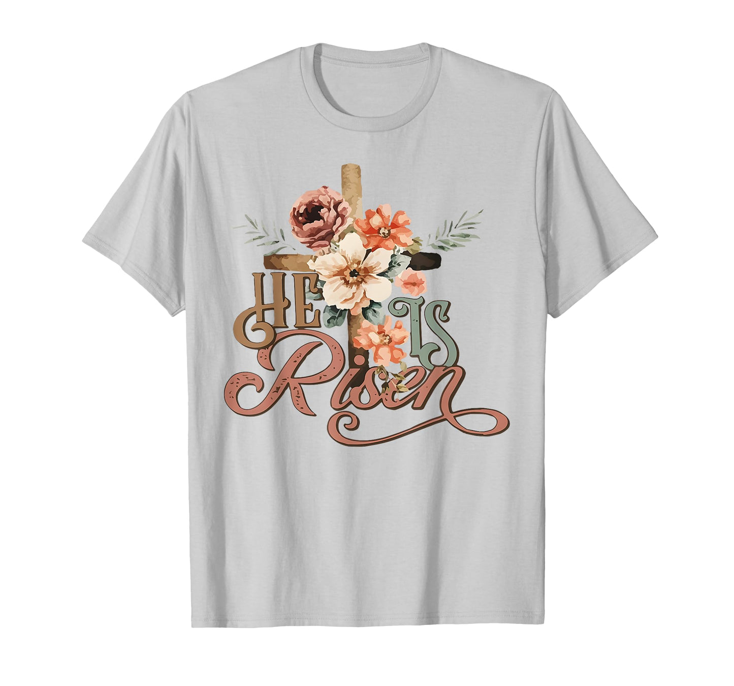 Retro Groovy He Is Risen Floral Jesus Easter Day Christians T-Shirt
