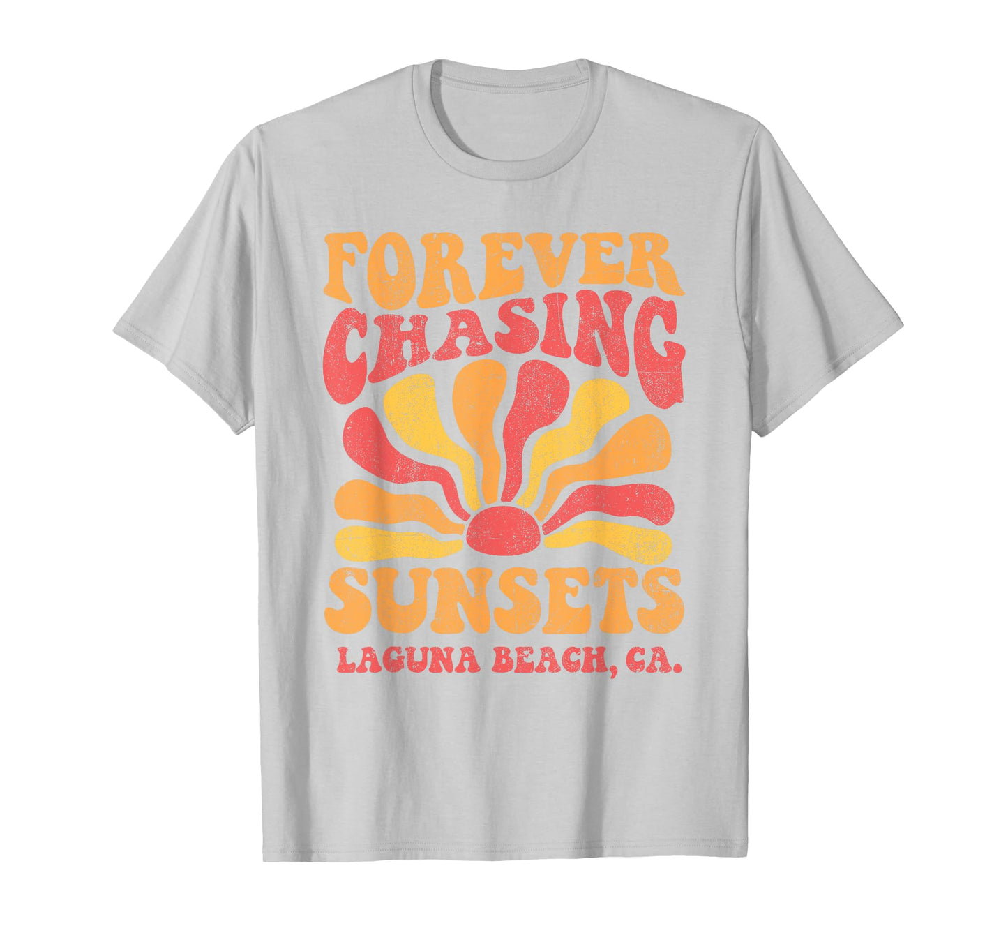 Forever Chasing Sunsets Laguna Beach California 70s Retro T-Shirt