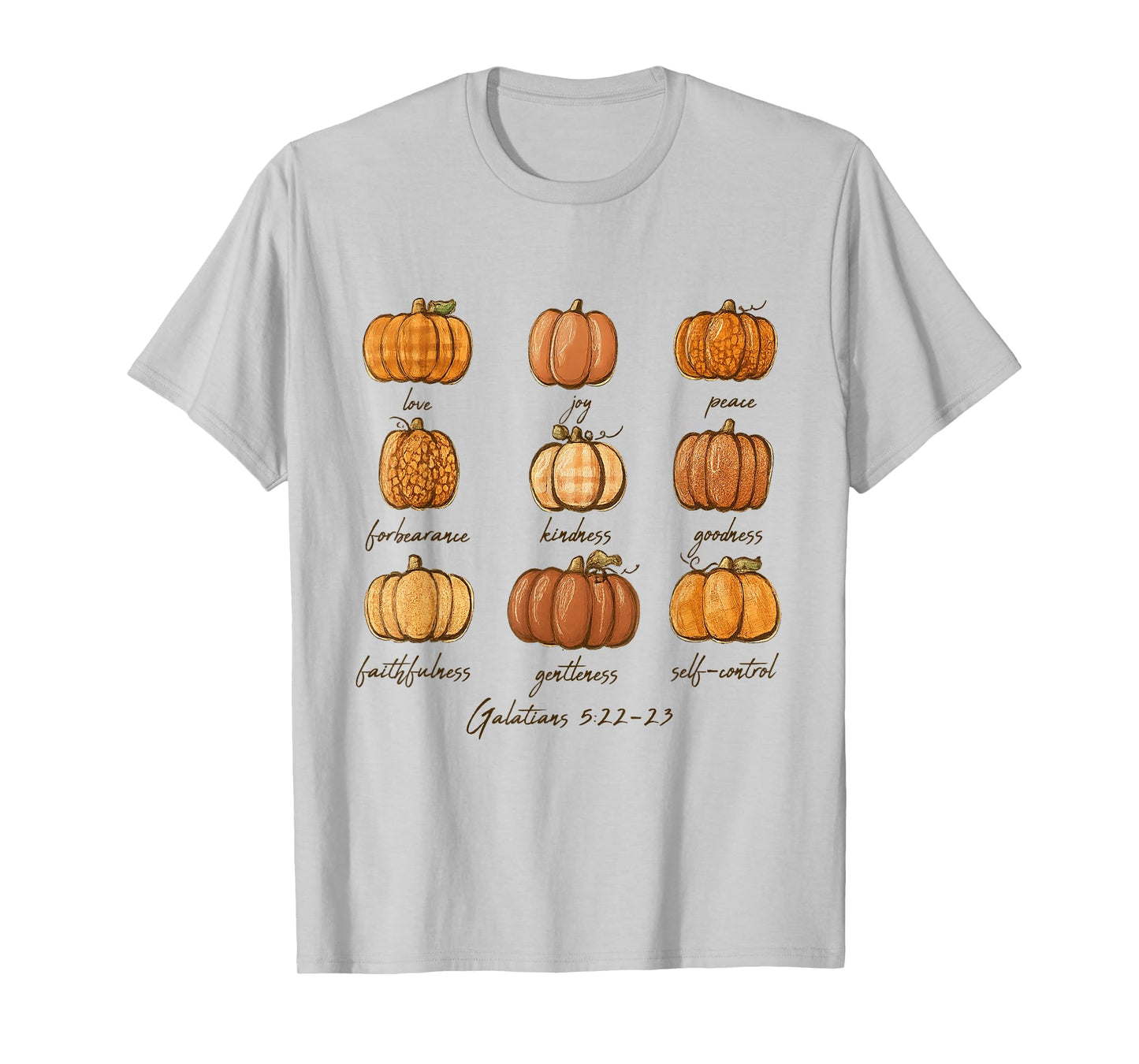Galatians 5.22-23 Christian Pumpkin Halloween Bible Verse T-Shirt