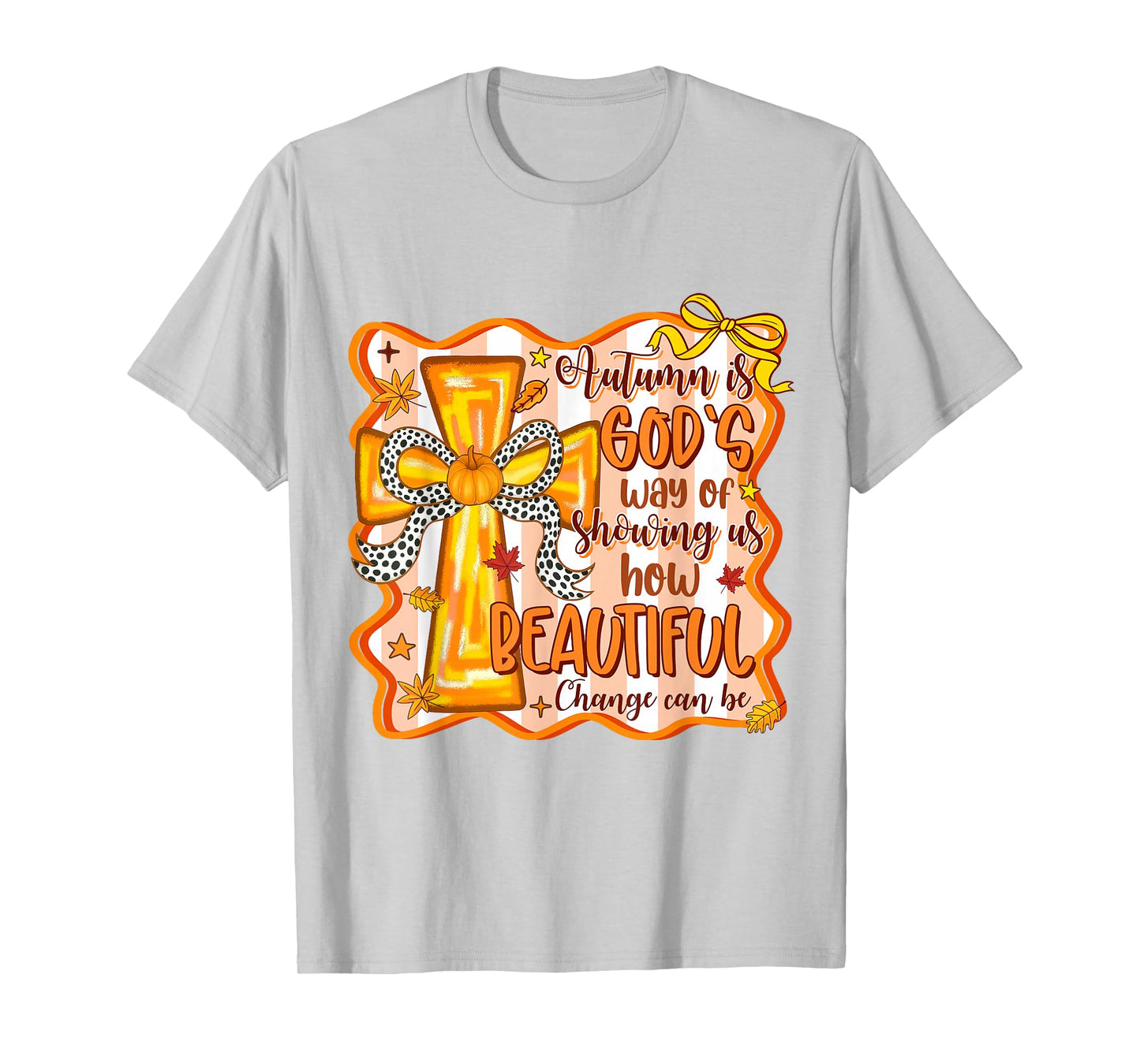 Thanksgiving Christian Fall Autumn God Coquette Thankful Bow T-Shirt