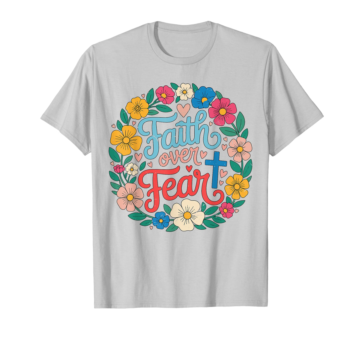 Girl Faith Over Fear Jesus Boho Christian Toddler Sister Mom T-Shirt