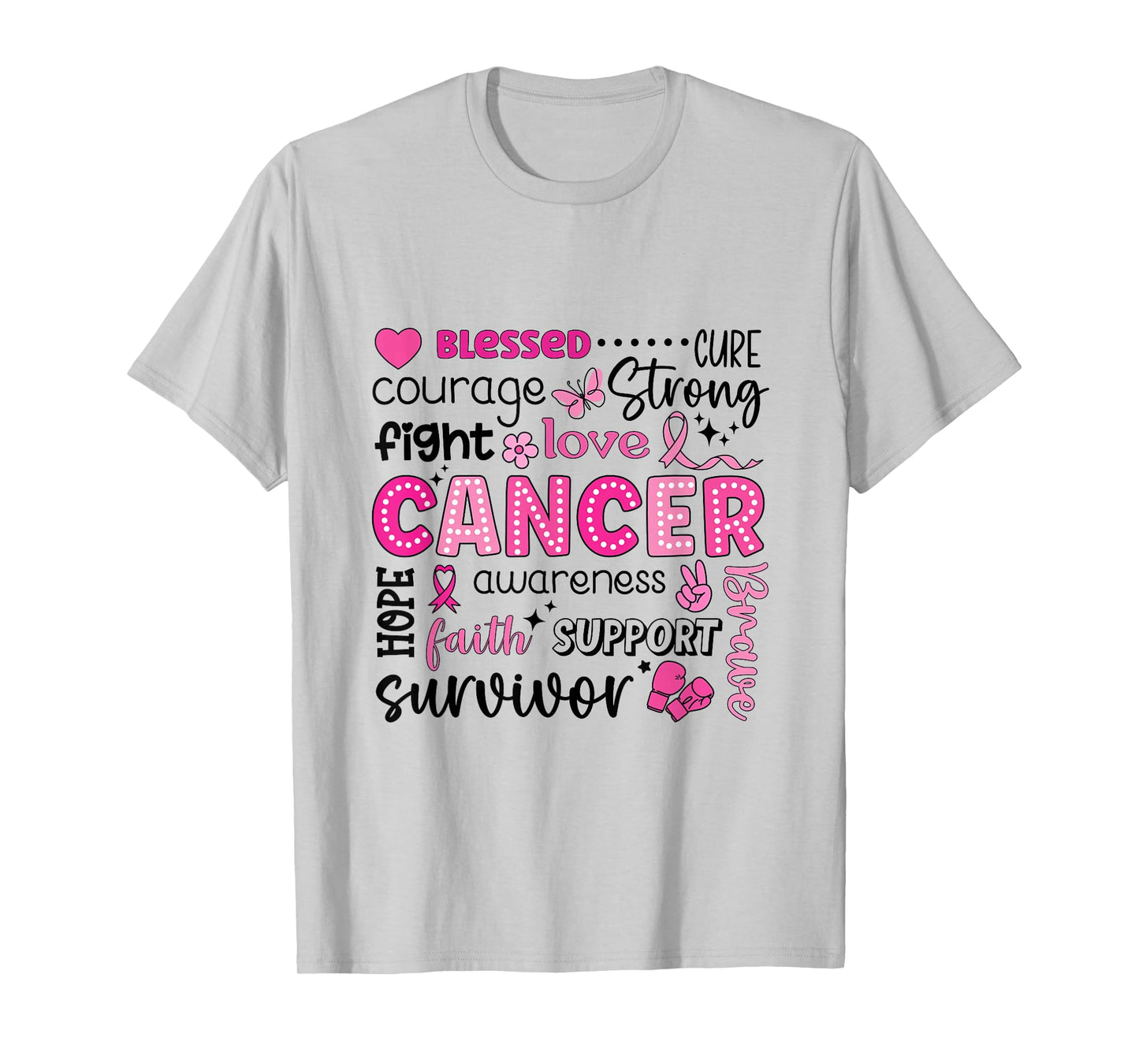 Faith Hope Love Pink Ribbon Awareness T-Shirt