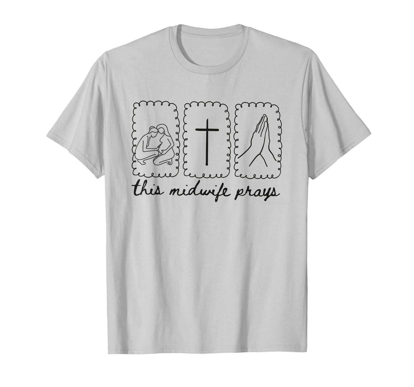 Vintage This Midwife Prays Christian Minimalist Birth Coach T-Shirt