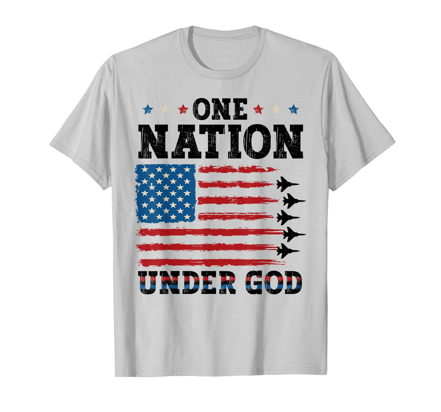 4th of July US Flag One Nation Under God Patriotic Christian T-Shirt
