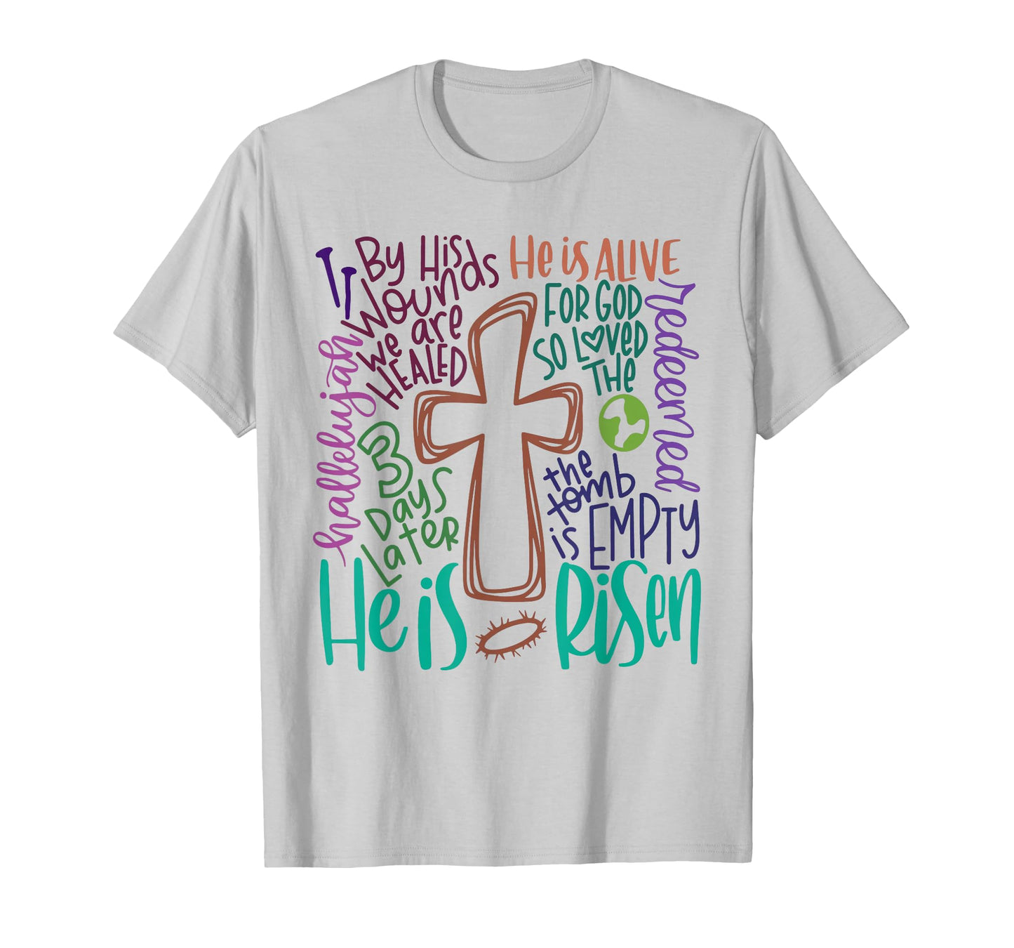Easter Cross He Is Risen Jesus Christian Men Women Kid Youth T-Shirt