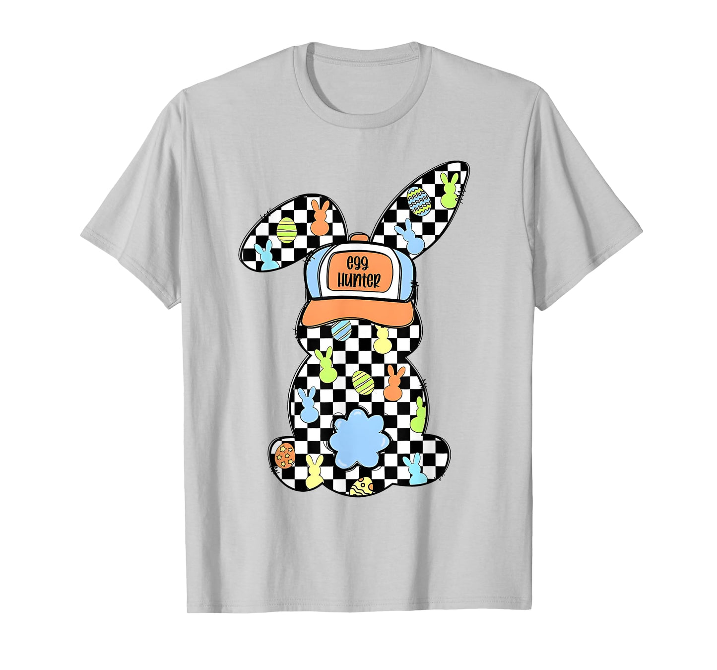 Checkered Bunny Easter Day Coquette Bows Rabbit Happy Easter T-Shirt