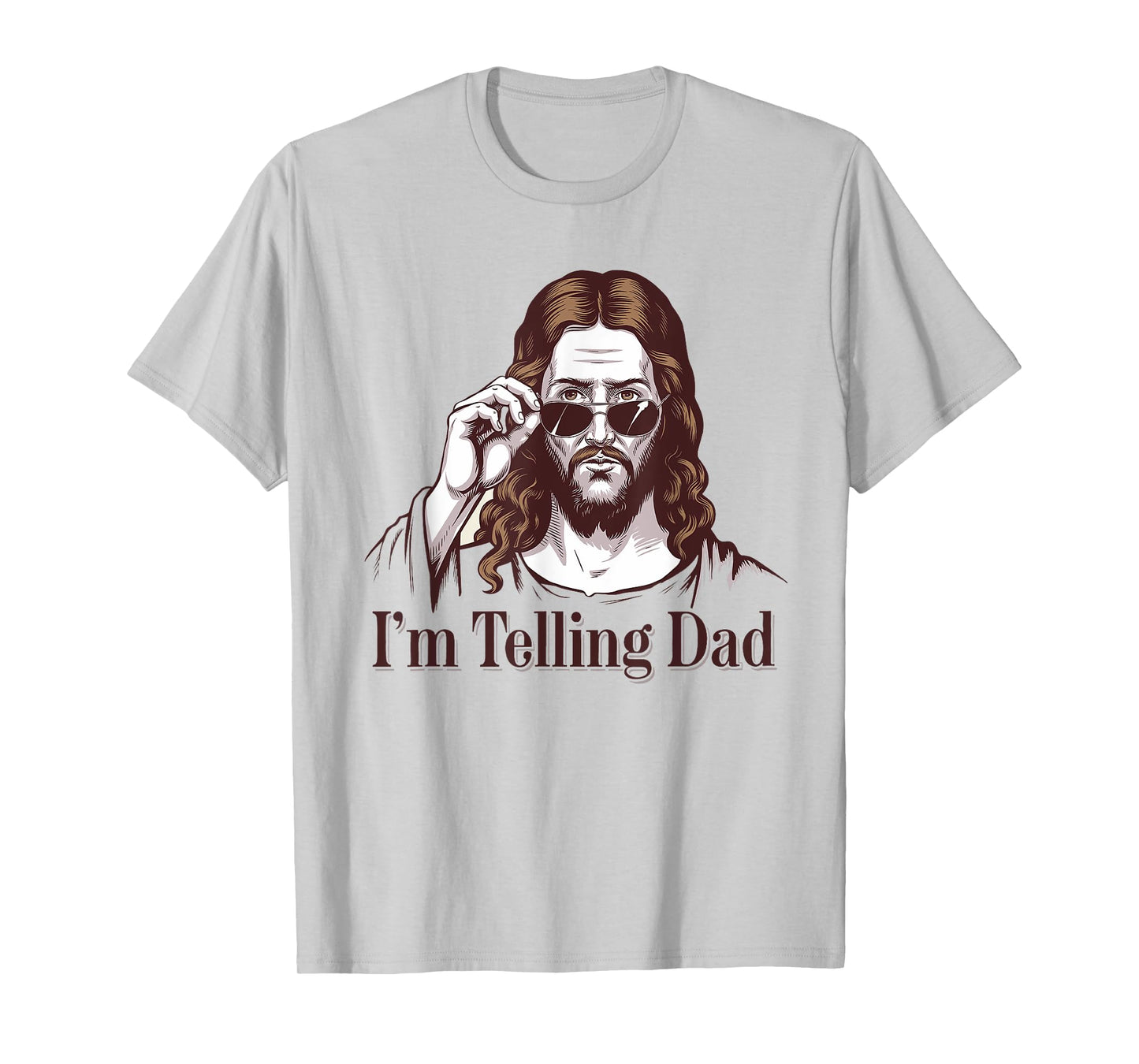 Funny I'm Telling Dad Retro Religious Christian Jesus T-Shirt