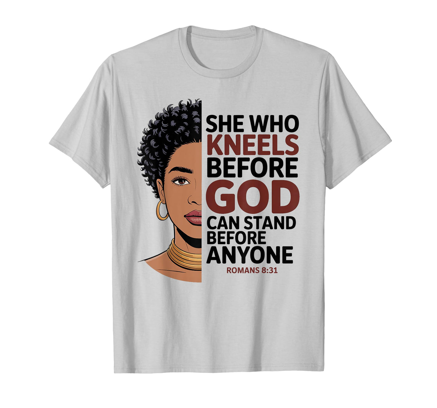 Christian Black Queen Melanin Poppin Faith Inspirational T-Shirt