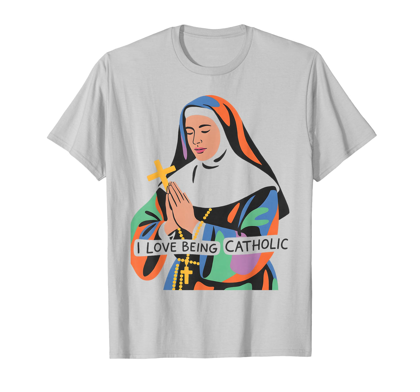 Catholic Faith Prayer Cross Devotion Spiritual Design T-Shirt