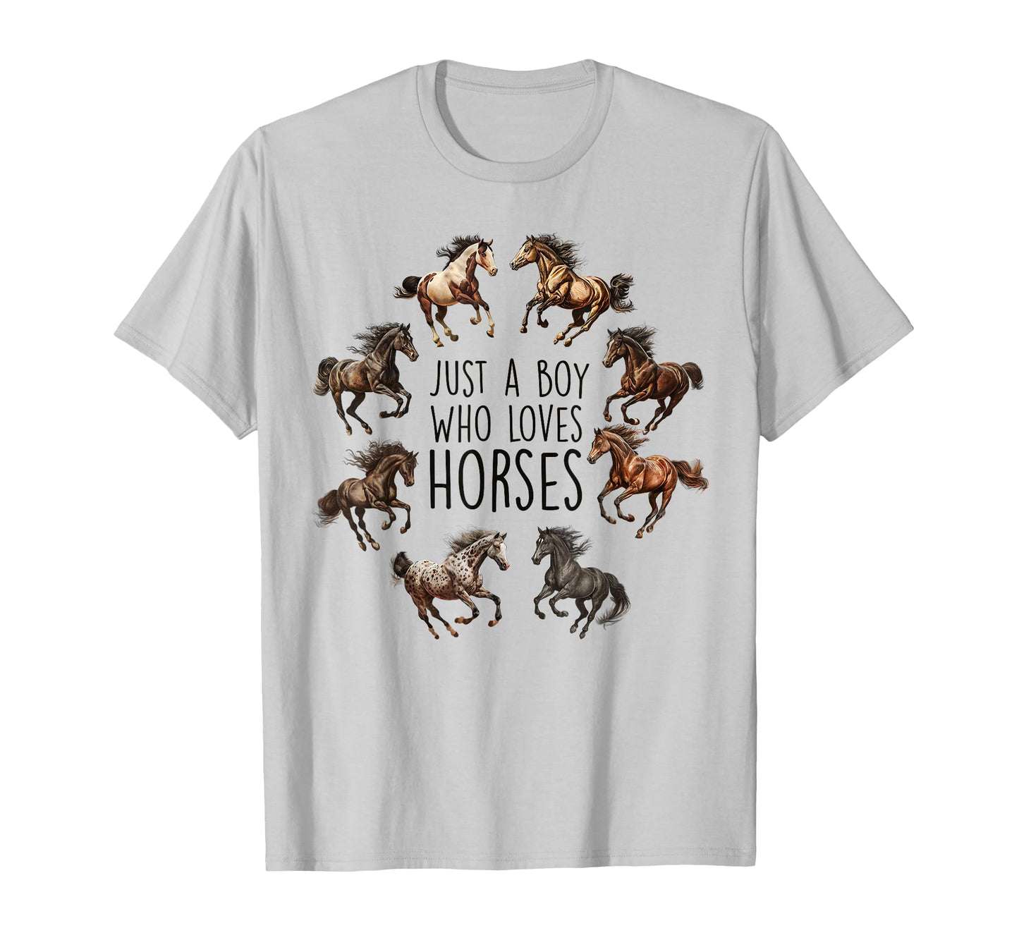 Just A Boy Who Loves Horses, Horse Breeds, Horseback Riding T-Shirt