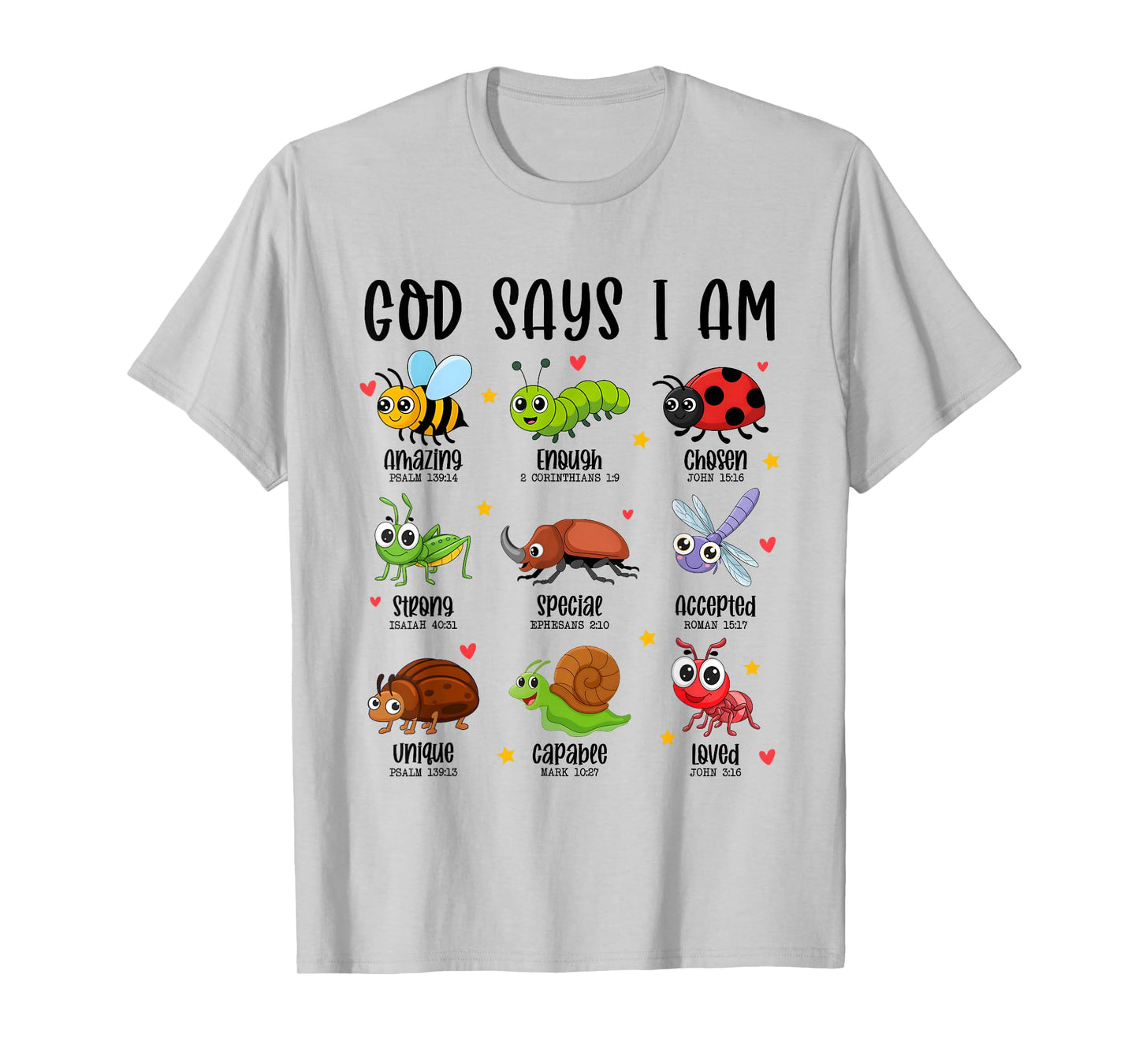 God Says I Am Christian Boys Kids Bug Hunter Hunting Bugs T-Shirt