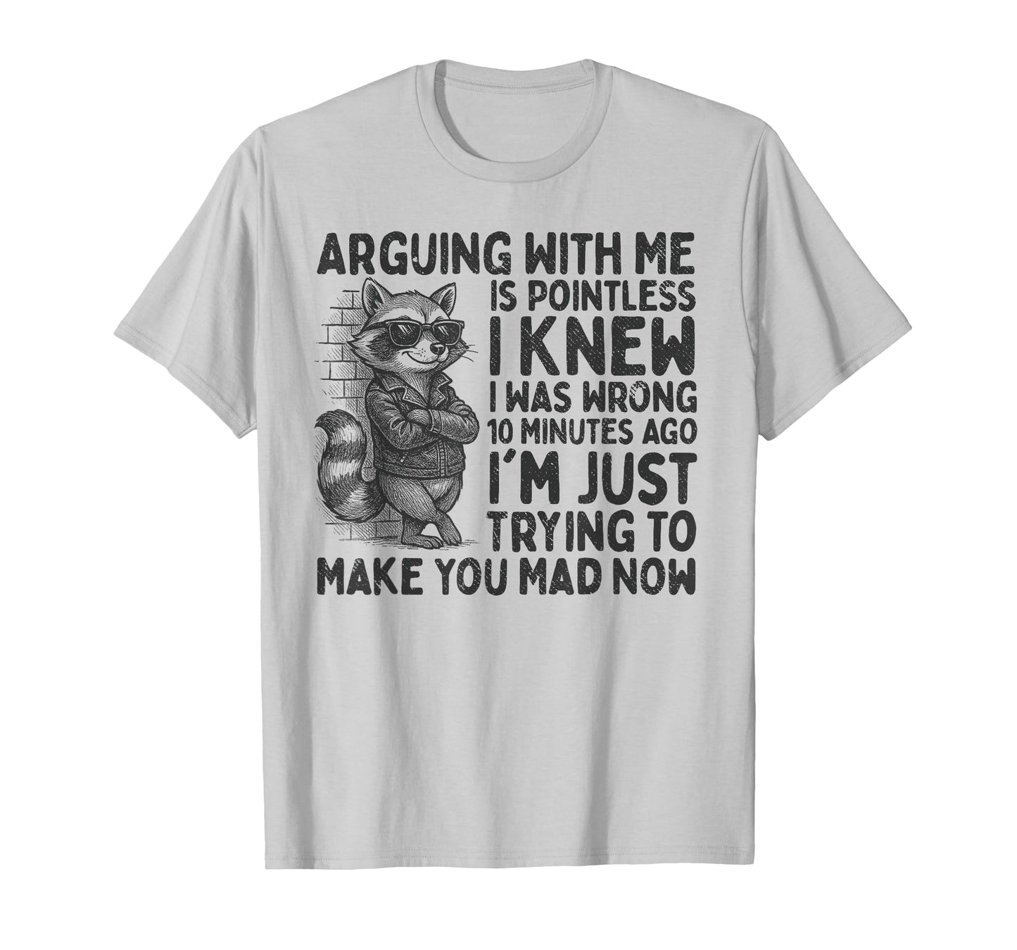 Arguing With Me Is Pointless Raccoon Funny Sarcastic Meme T-Shirt