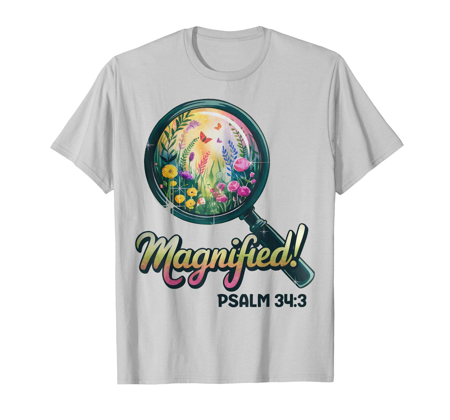 Magnified Psalm 34:3 VBS 2025 Bible School Christian T-Shirt