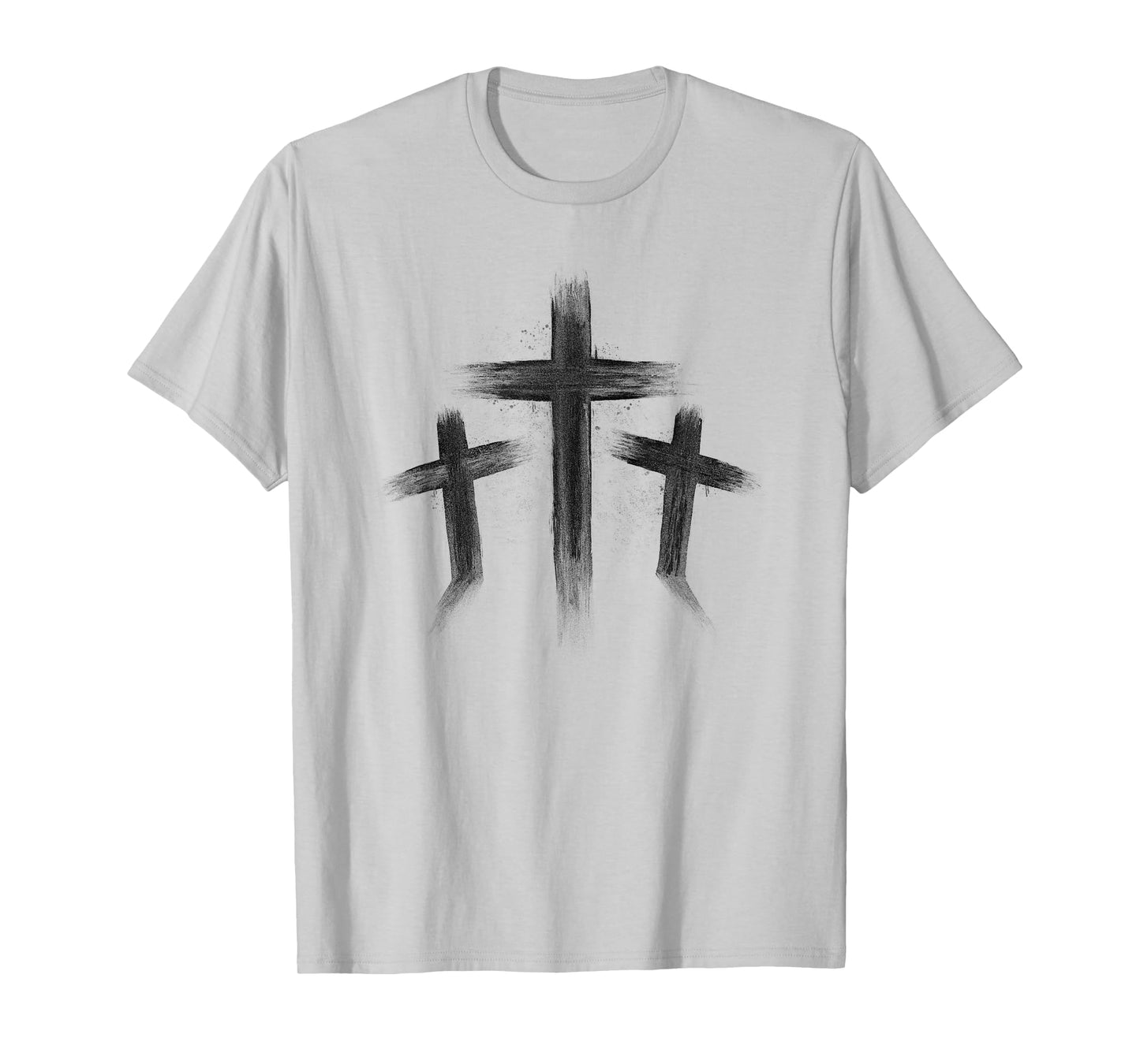 Three Crosses Distressed Style Jesus Christian Calvary T-Shirt