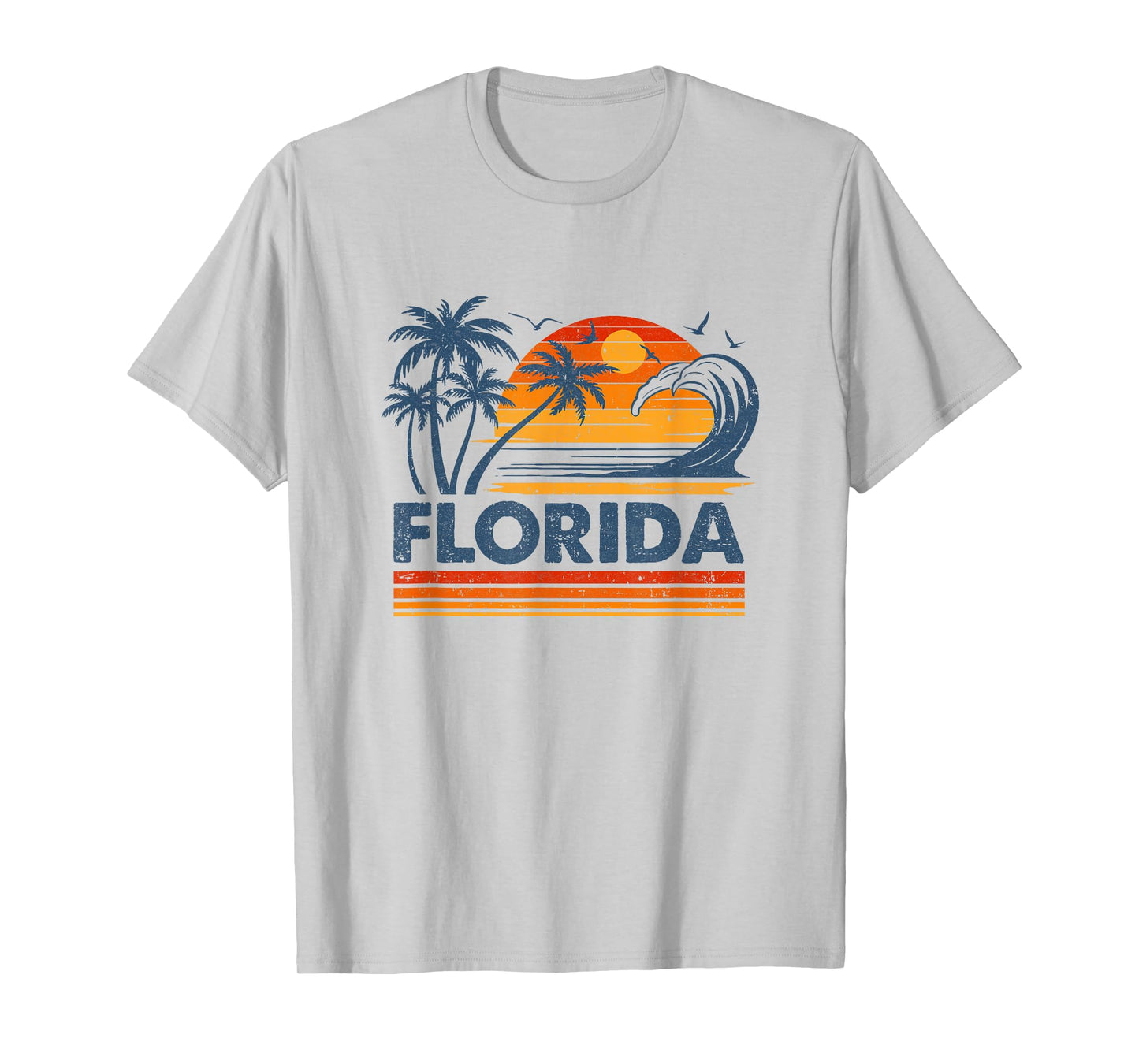 Florida Vacation Sunset Cute 70S Vintage Retro Beach T-Shirt