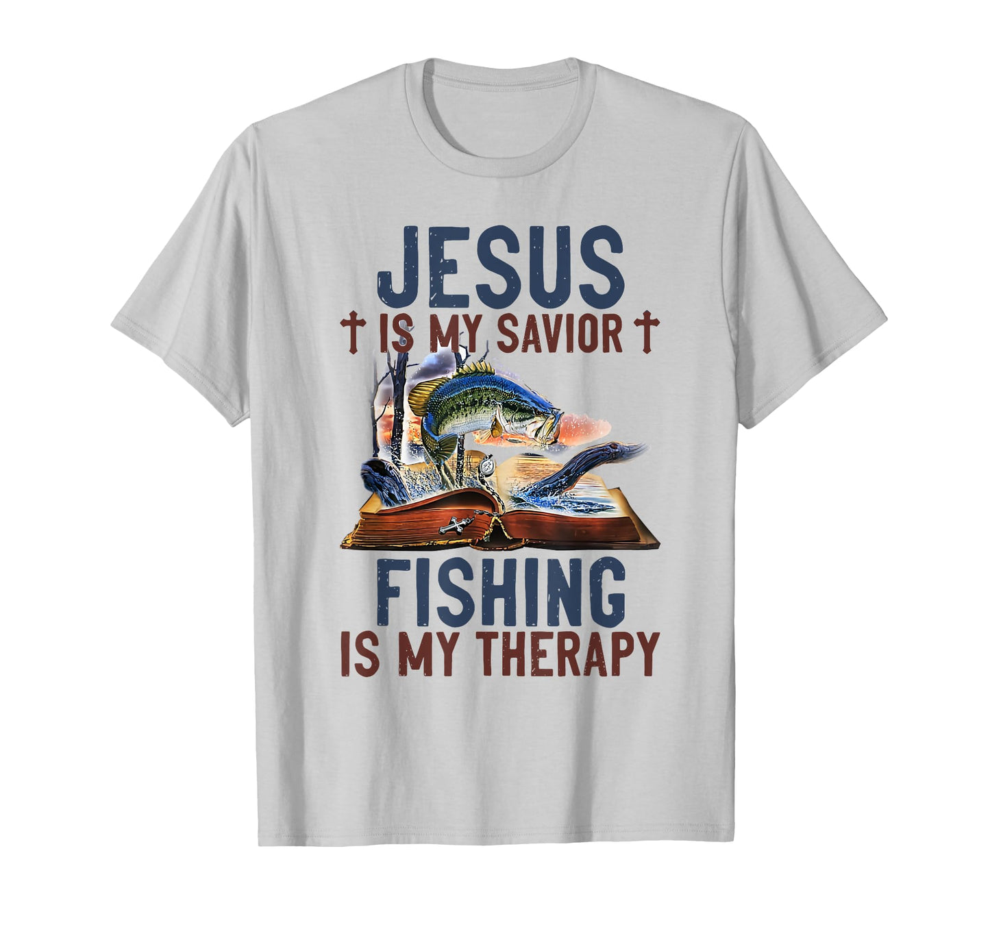 Jesus is my savior fishing is my therapy T-Shirt