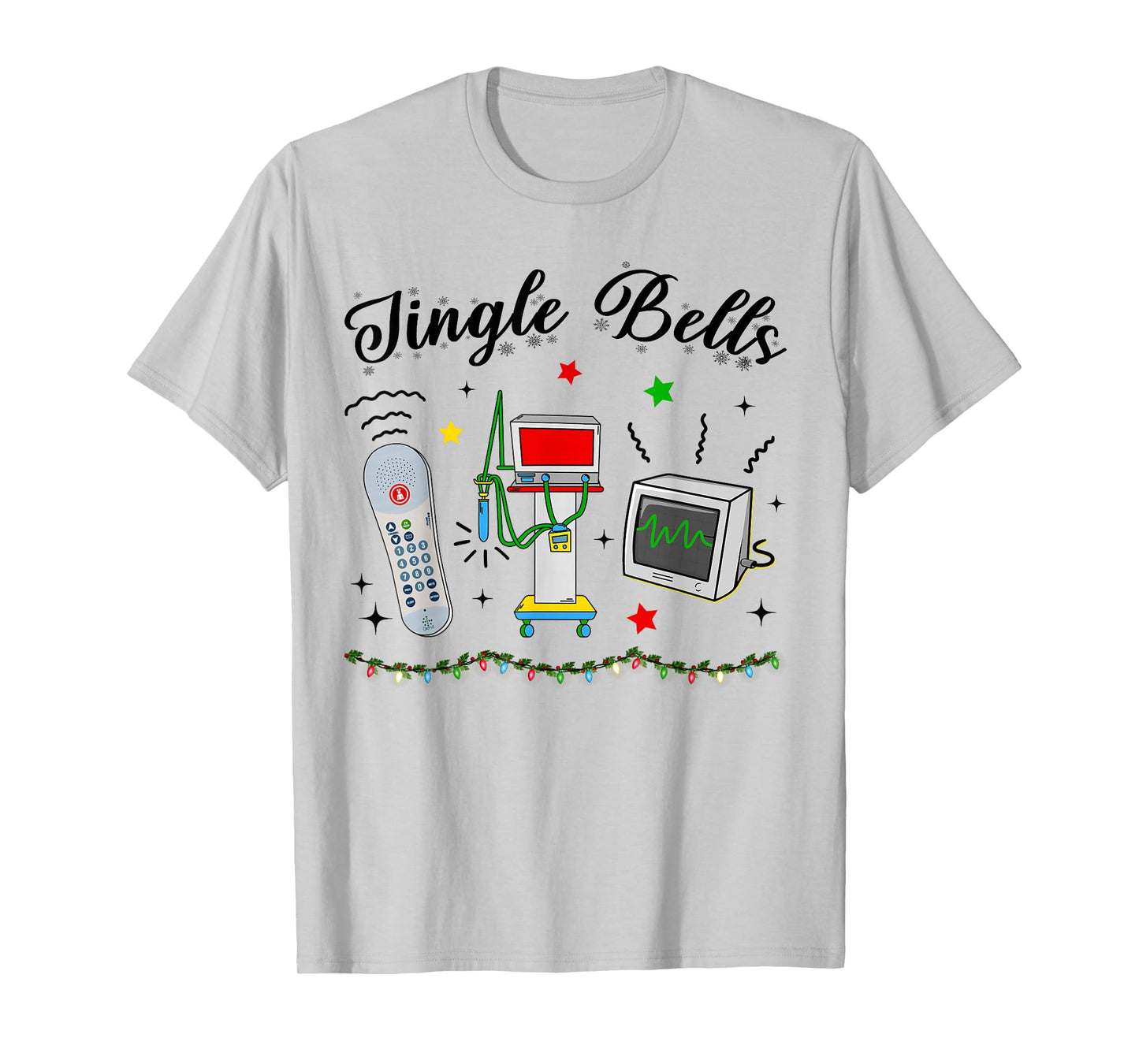 Jingle Bell Telemetry Nurse Christmas Crew Tele Tech Xmas T-Shirt
