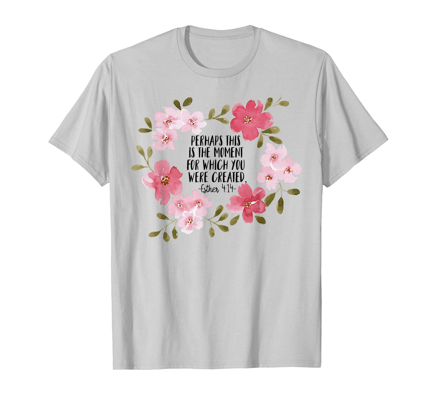 Esther 414 Flower Religious Jesus Faith Cross Women T-Shirt