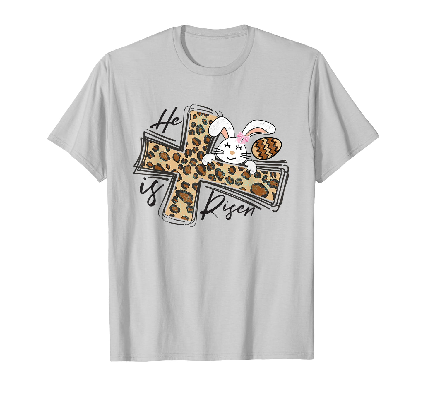 Happy Easter Shirt He Is Risen Jesus Cross Cute Easter Bunny T-Shirt