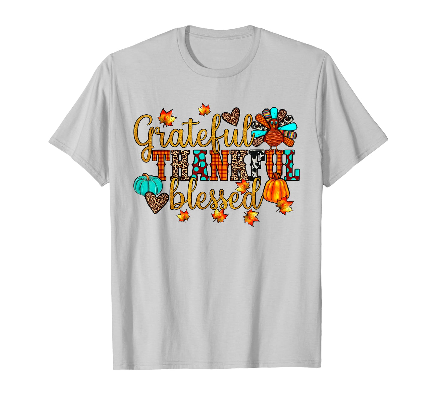 Thankful Grateful Blessed Christian Religious Thanksgiving T-Shirt