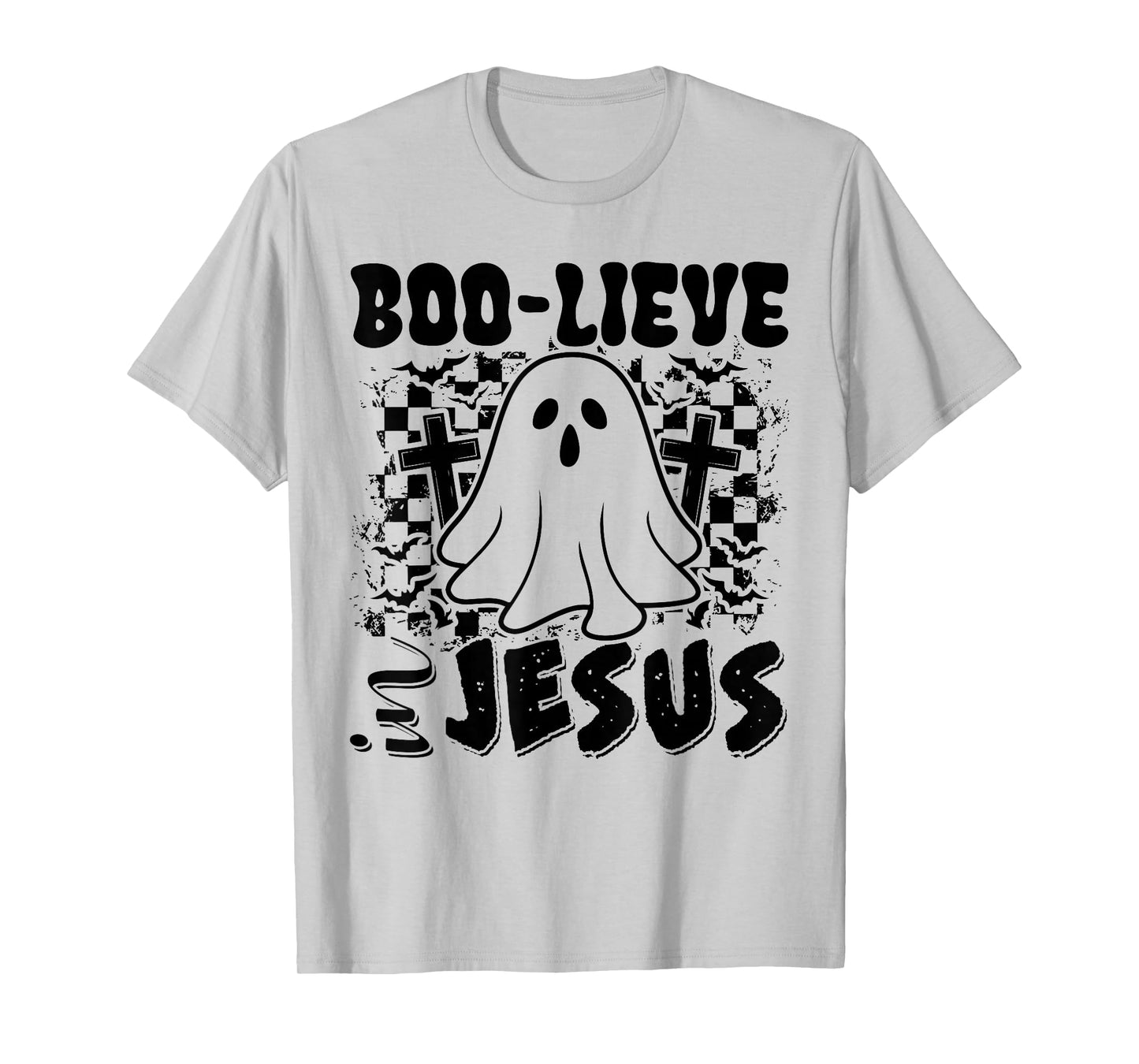 Boo-Lieve in Jesus Christian Halloween Ghost Boo Funny T-Shirt